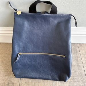 Clare V. Remi Backpack in Navy leather. Brand New.